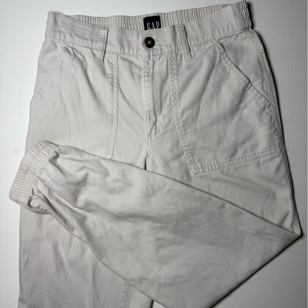 GAP Utility Jogger Pants Stone Color XS Cotton Lyocell pull on elastic waist